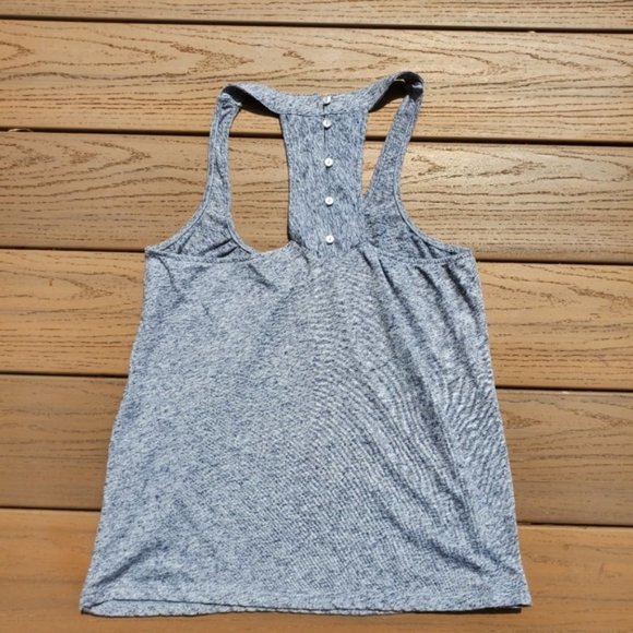 American Eagle Heather Blue Gray Tank Top Scoop Neck Shirt Basic Casual Linen XS - Picture 2 of 6